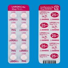 Levithyroxine Na左甲状腺素钠片25μg：100粒
